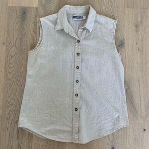 Linen Button Down Tank Top
